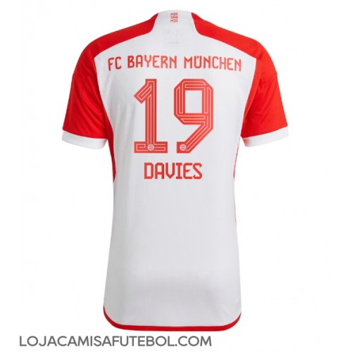 Camisa de Futebol Bayern Munich Alphonso Davies #19 Equipamento Principal 2023-24 Manga Curta